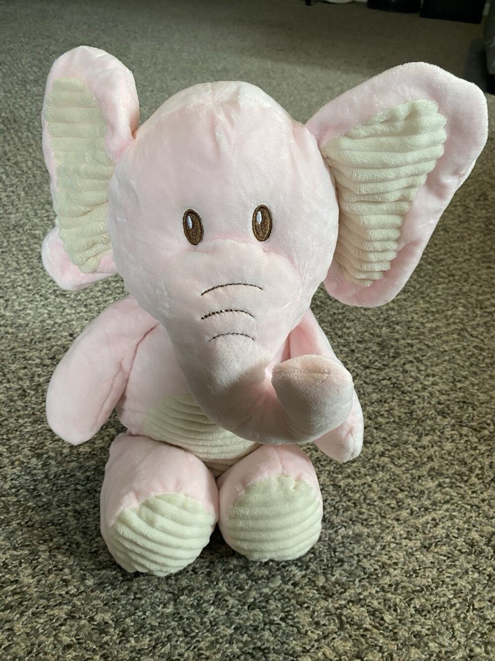 Kellytoy Kelly Baby Cuddle Plush 12" Pink Elephant Rattle Crinkle Ears So Soft